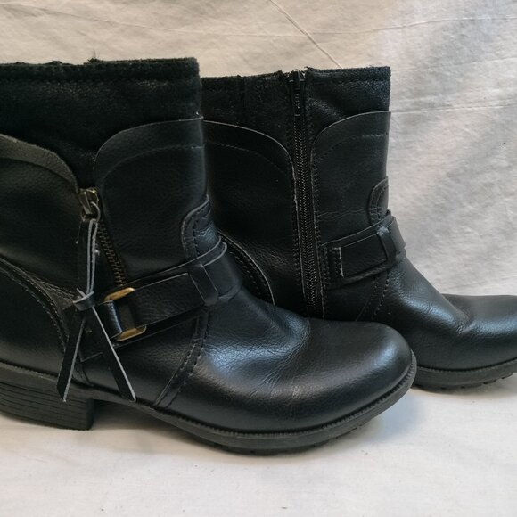 Clarks Riddle Avant Womens Black Leather Moto Boot - Picture 1 of 8